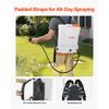 VEVOR Battery Powered Backpack Sprayer, 12L Powerful Electric Backpack Sprayer, 2 Retractable Wands & 5 Nozzles, Adjustable 0-90 PSI
