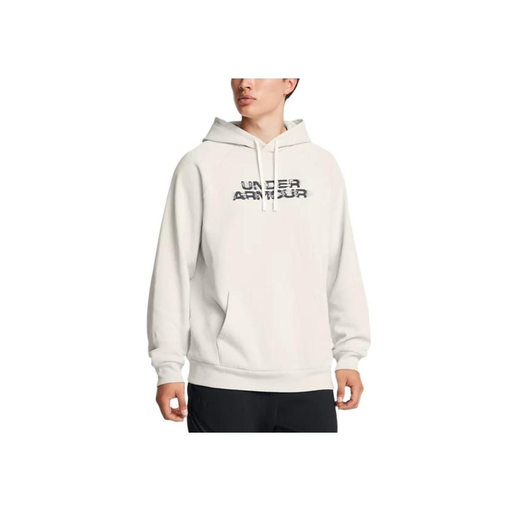 Under Armour Rival Loose Fit Hooded Sweatshirt Men Sweatshirts Peak-White Black 1389428-110