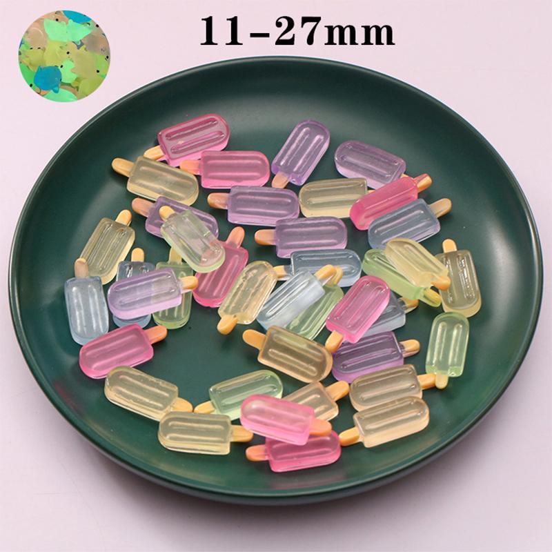 10Pcs Mini Luminous Popsicles Guitar Home Decor Micro Landscape Resin Crafts Miniatures Ornaments Decoration