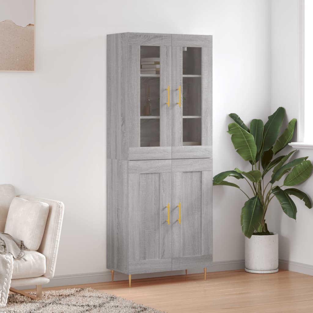 Highboard Grey Sonoma 69.5 x 34 x 180 cm Particleboard