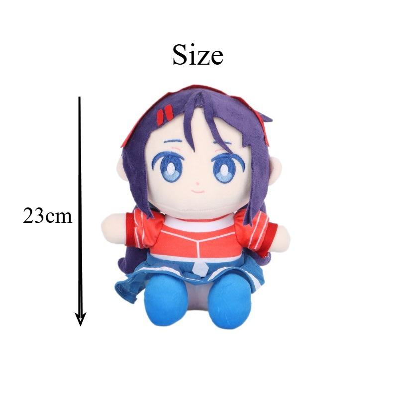 MiSide Mita Plush Toy Kawaii Purple Hair Anime Girl Stuffed Doll Soft Plushie with Red Outfit Perfect for Game Fans Kids Gifts Backpack Accessories