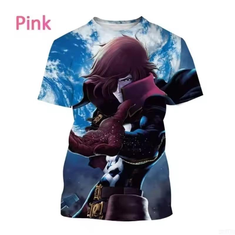 Summer T Shirts Fashion Casual Short Sleeve Anime Space Captain 3D Printed T-shirt Round Neck Short Sleeve Tops