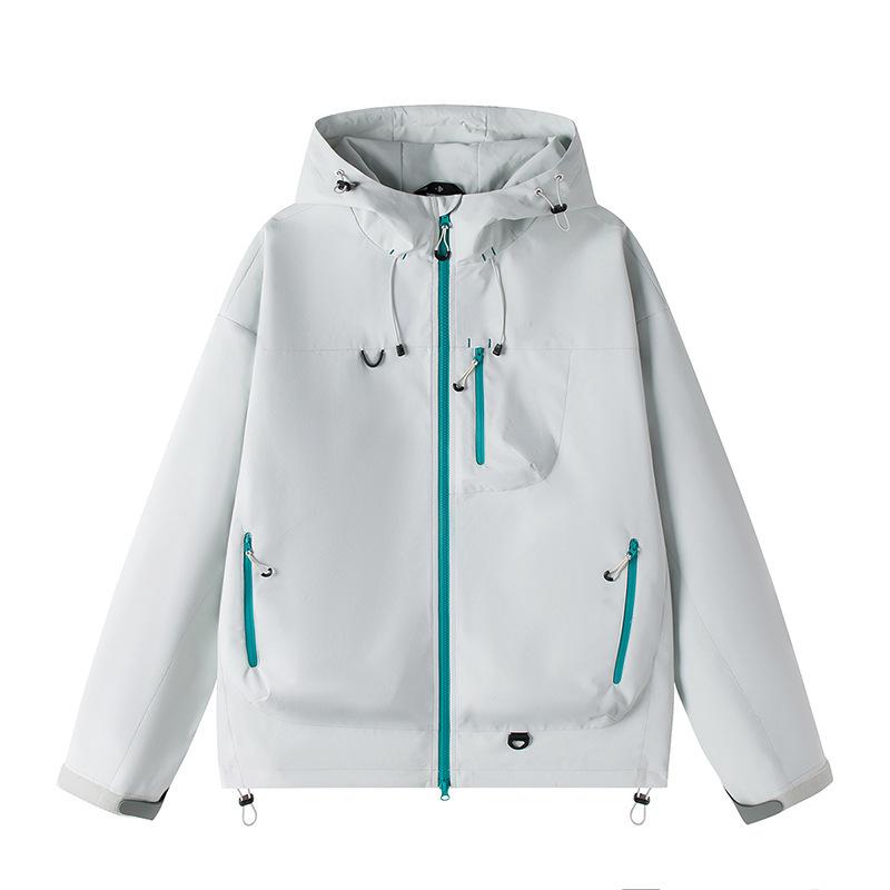 Outdoorjacke Herren Frühling und Herbst Locker Amerikanisch Trendig Arbeitskleidung Paare Wasserdichte Jacke Kapuzenjacke