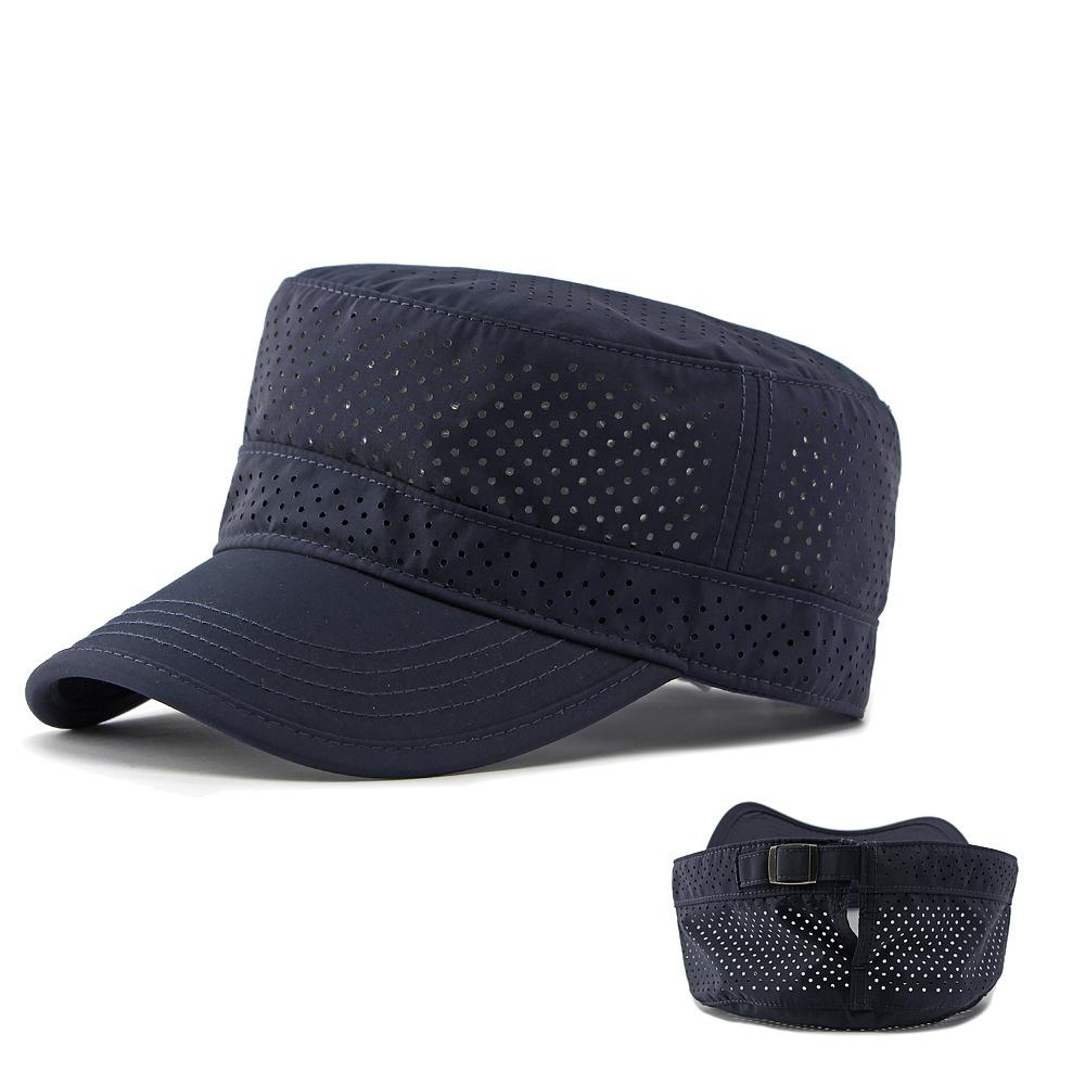 Summer Hat Men's Flat Top Hat Outdoor Mountaineering Cap Mesh Breathable Cap