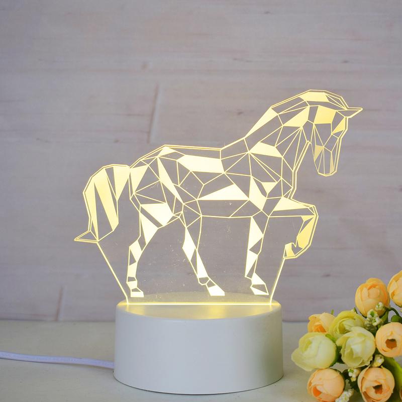 Customize Acrylic 3D Illusion LED Warm White Night Light for Living Room Kids Bedroom Decorative Lamp with USB Power