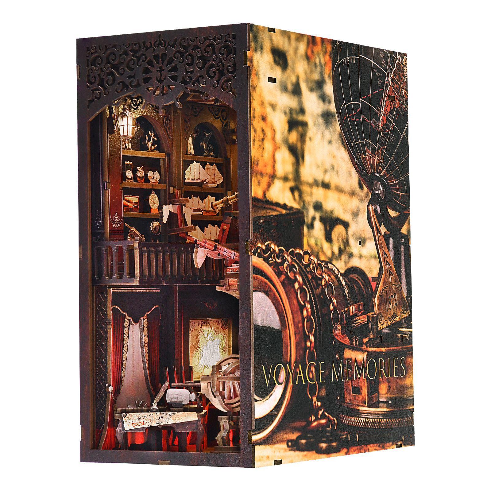 New Wooden Nautical Memory DIY Cabin Model House Bookend Ornament 3D Assembly Toy Building Blocks Gift