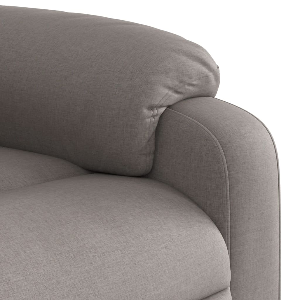 Electric Recliner Chair Taupe Fabric