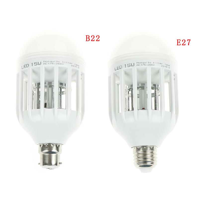Led Bulb E27/B22 15W Anti-Mosquito Insect Zapper Flying Moths Killer Light Lamp