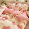 Milk Fleece Four-piece Dormitory Three-piece Set Thickened Quilt Cover Bedding