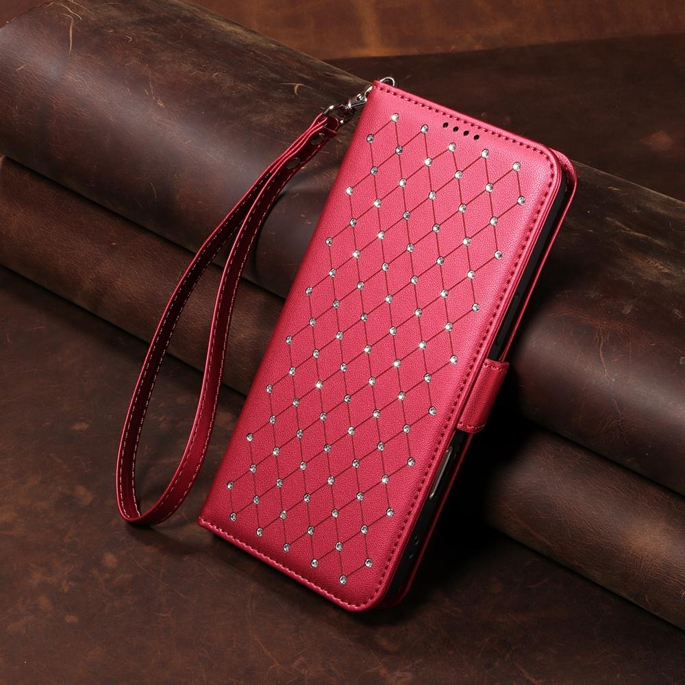 Luxury Artificial Diamond Magnetic Leather Wallet Case for iPhone 17 Air 16e 16 15 14 13 12 11 Pro X XS Max 8 7 Plus Phone Cover
