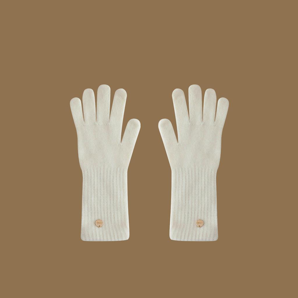 Outdoor Windproof Long Wrist Protecting Knitted Gloves with Wool  Warm Fingertips and Touch Screen for Girls