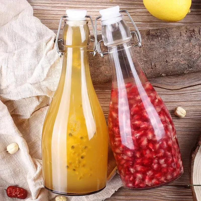 Kitchen Dining Bar Drinkware The Wine Bottle Water Bottles Seal Up Glass Bottles Glass Water Bottles Set (Empty Bottle)