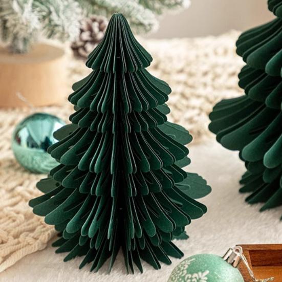 Honeycomb Paper Christmas Tree 3D Foldable Accordion Xmas Tree Winter Tabletop