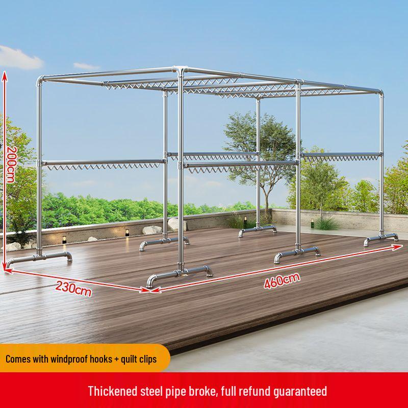 Windproof Galvanized Steel Outdoor Clothes Drying Rack