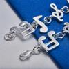 Elegant 925 Sterling Silver 8-inch Exquisite Musical Note Bracelet, Fashionable Women's Wedding Accessories, Party Jewelry