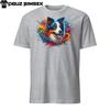 Colorful Border Collie Unisex T-Shirt - Vibrant Dog Design - Short Sleeve Tee