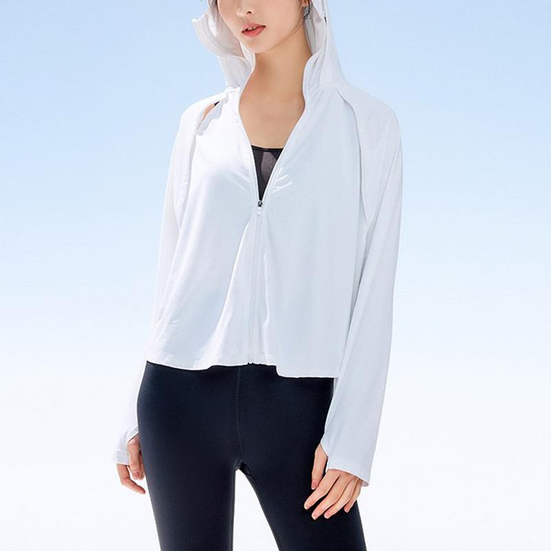 Anta City Outdoor Series Solid Color Moisture Wicking Ice Feel Hooded Jacket Women Jacket Snow-White 962227732-4