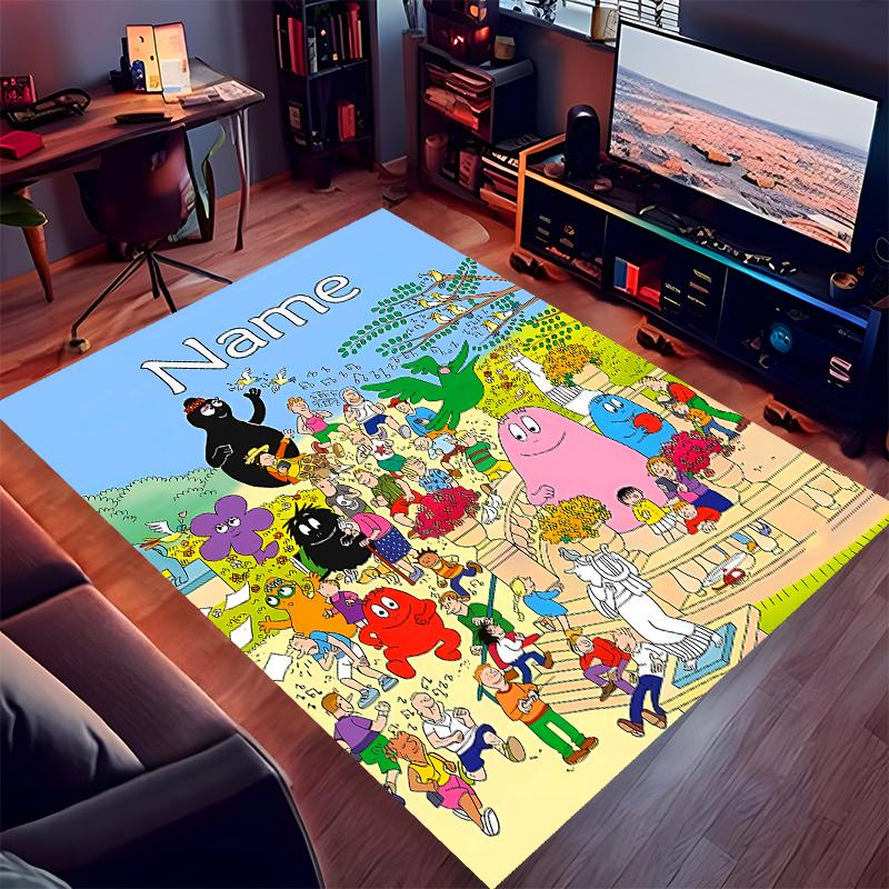 Custom personalization Barbapapa Print Area Rug - Soft, Washable Non-Slip Indoor Mat,Living Room,Home&Office Decorative Rug