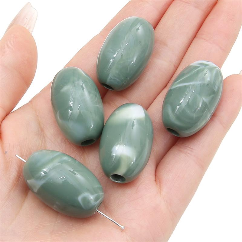 Handmade Bracelet Beads Acrylic Two-color Large Hole Shaped Loose Beads Beads Handmade Diy Bracelet Necklace Pendant Clothing Vintage Accessories