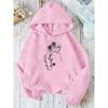 2025 Autumn and Winter Women's Floral Butterfly Print Hoodie Comfortable Hooded Sweatshirt Casual Pullover Comfortable Fashion