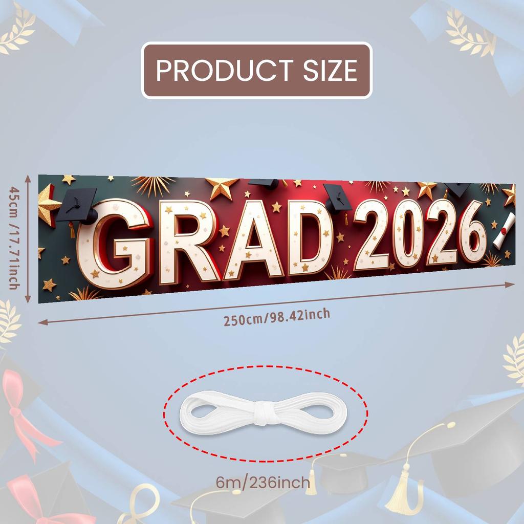 Grad Event Banner Graduation Caps Grad Party Background Senior Grad Backdrop Red And Blue For Graduation Ceremony Graduation