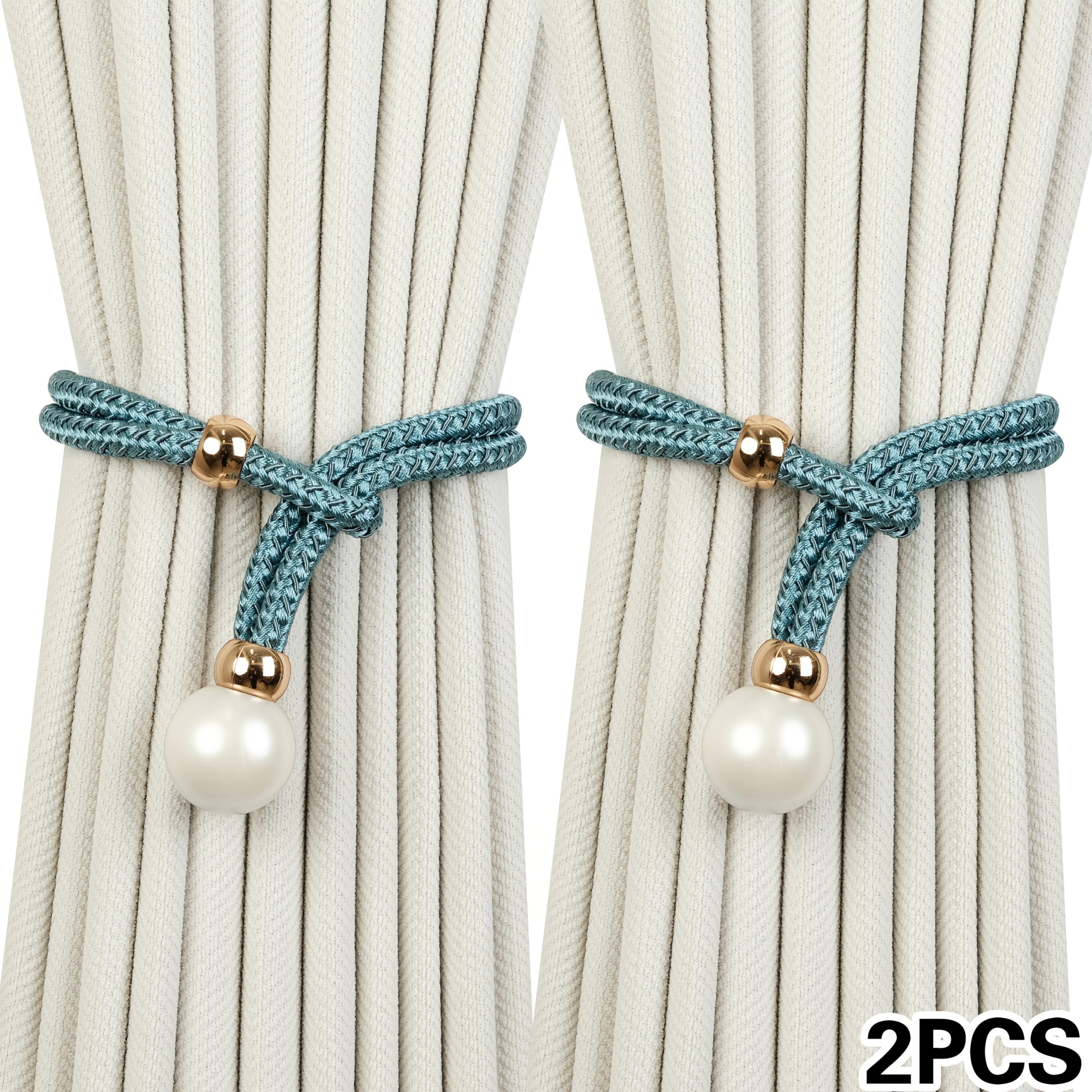 

2 шт. Роскошные французские подхваты для штор с отделкой искусственным жемчугом, Удобные подвесные подхваты, Декоративный фиксатор для штор 2PCS