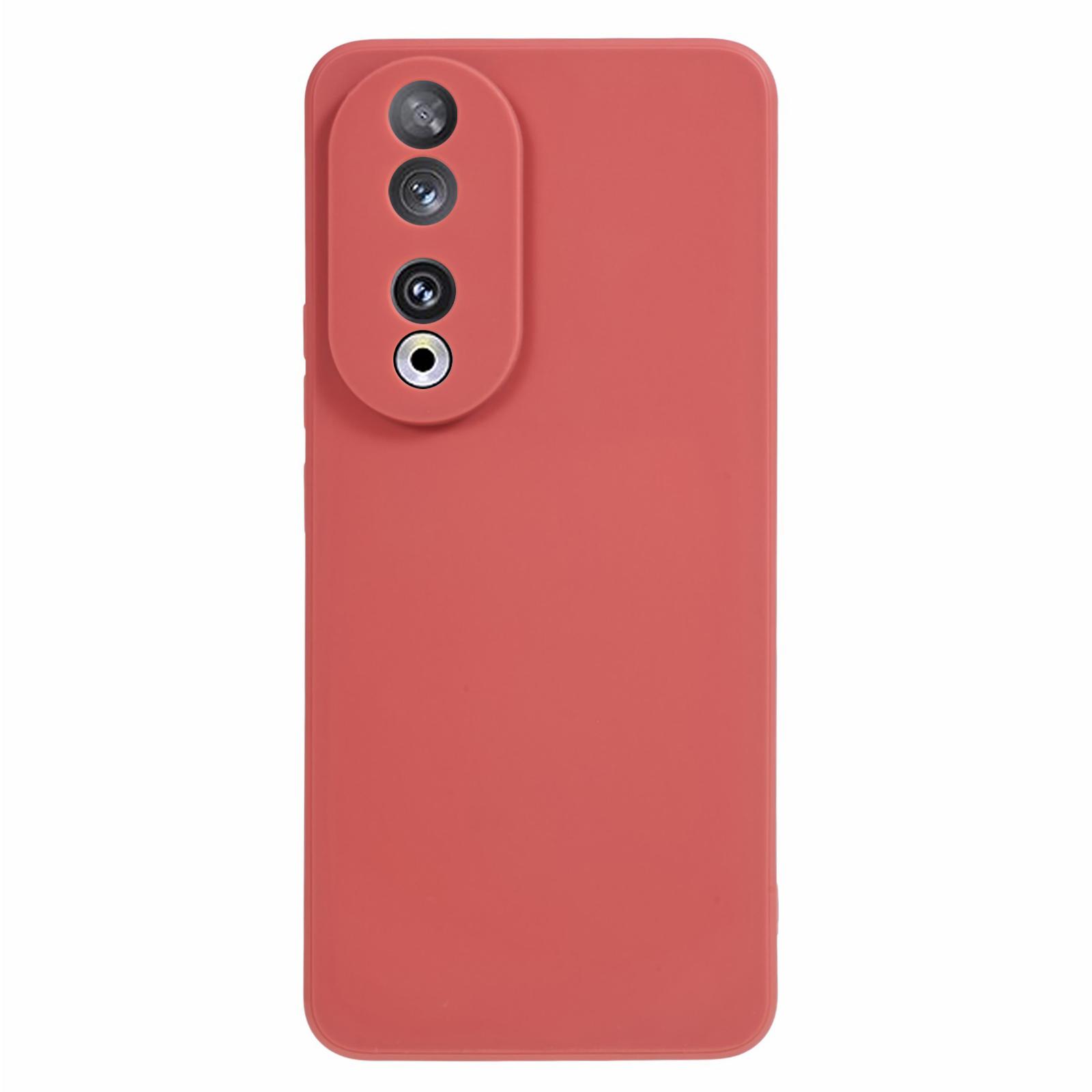 

Precise Cutout Phone Case for Honor 90,Straight Edge Shock-absorbing TPU Protective Cover Red