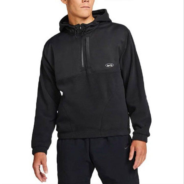 Nike Fleece Paneled Skateboarding Hoodie With Fleece Lining Fleece Clothing Men's Black DA4224-010