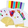 Folding Hand Fans for Women Reusable Paper Fan for Wedding Dancing Party Favors DIY Crafts Lightweight Travel Fan