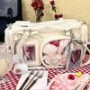 Y2K New Bow Ita Shoulder Bags Sweet Girl Transparent Bag Large Capacity Comic Exhibition Crossbody Bag Cute DIY Display Handbags