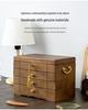 Exquisite Vintage Solid Wood Jewelry Box with Lock for Necklaces, Earrings, and Rings
