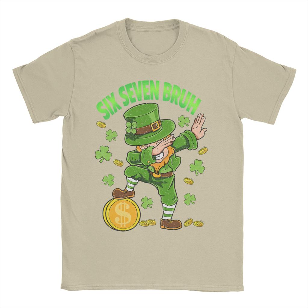 Funny Meme Six Seven Bruh St Patricks DayUnisex T Shirt Tees Short Sleeve O Neck TShirts Cotton Graphic Printed Clothes