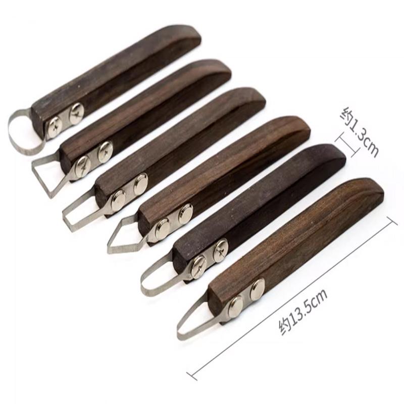 Ceramic Teapot Handle Scraper Replaceable Knife Head Polymer Clay Trimming Texture Ring Knife Carving Pottery Tool
