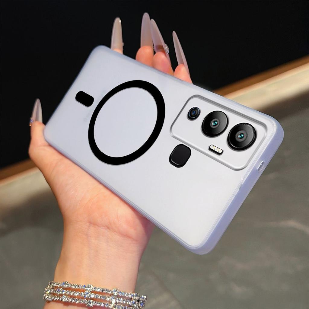Frosted Semi Clear Magnetic Phone Case for infinix HOT 12 Play Soft TPU Shockproof Cover