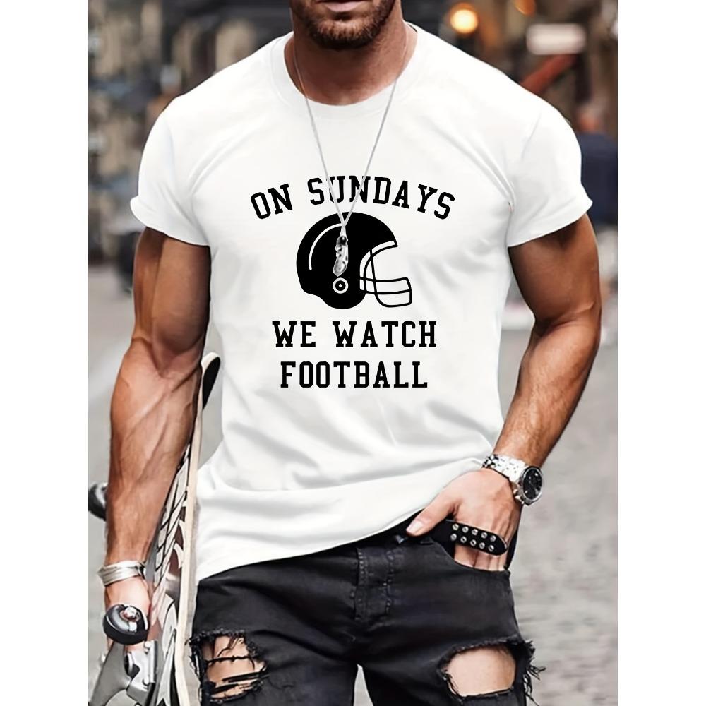 

Мужская футболка с принтом в европейских размерах, слоганом и рисунком футбольного шлема, Графическая футболка, Летняя одежда для мужчин, Мужские наряды S белый