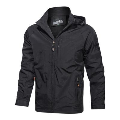 Frühlings Herrenjacken Trend Lässige Kapuzenjacke Frühling und Herbst Herrenmantel Einfarbig Herbst Kapuzenmantel.