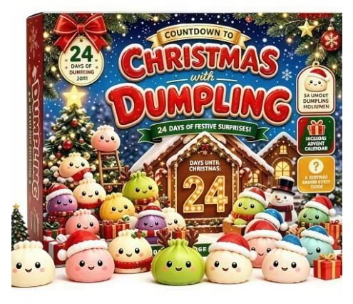 24 napos karácsonyi gombóc squishy adventi naptár 2026, Fidget szenzoros visszaszámláló naptár, Meglepetés squishiek, Stresszoldó fidget