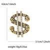 Hip Hop Creative Alloy Dollar Sign Brooch Personality Trend Men'S Suit Coat Corsage Accessories Pin