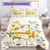 3pcs Custom Name Animals Bedding Set Duvet Cover Closure Includes 1 Duvet Cover & 2 Pillowcases, Soft and Comfortable for All Seasons.