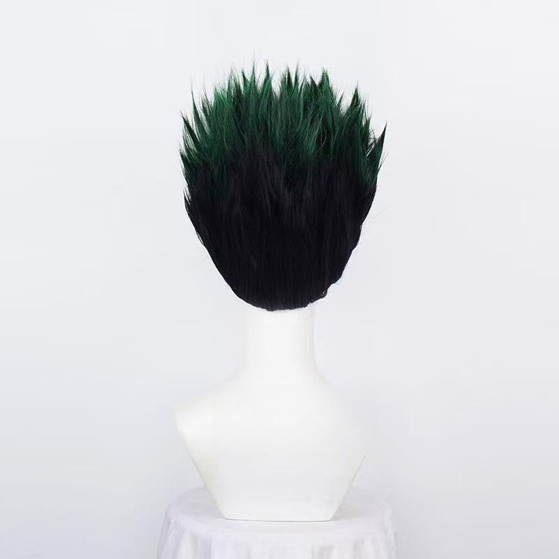 High Quality Anime Hunter Gon Freecss Cosplay Wig Short Black Gradient Green Heat Resistant Synthetic Hair Cosplay Wigs + WigCap