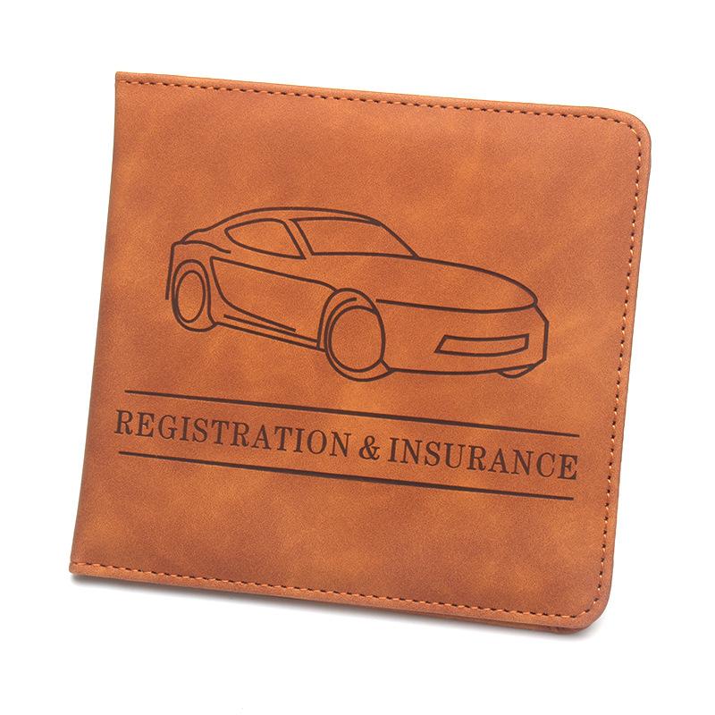 Car Registration And Insurance Holder Car Accessories Vehicle Glove Box Car Organizer Car Essential Document Card Wallet