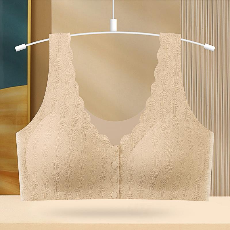 Mom underwear women's bra in the elderly without steel rim vest bra large size sports summer thin