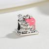 New copper Charm Happy Birthday Cake Bead Charms Jewellery Making Ideal For Classic Bracelets Women Fashion Jewellery Do It Yourself Gifts