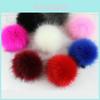 Pompons Macios e Fofos de Pelo Sintético de Guaxinim para Acessórios de Gorros Estilosos