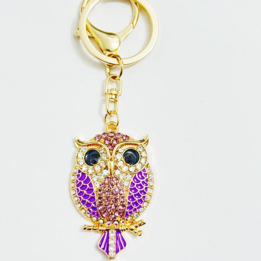 Cross-Border Exclusive Rhinestone Cartoon Owl Bag Charm Keychain