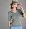 Wudao French V-Neck Knit Short Sleeve Top