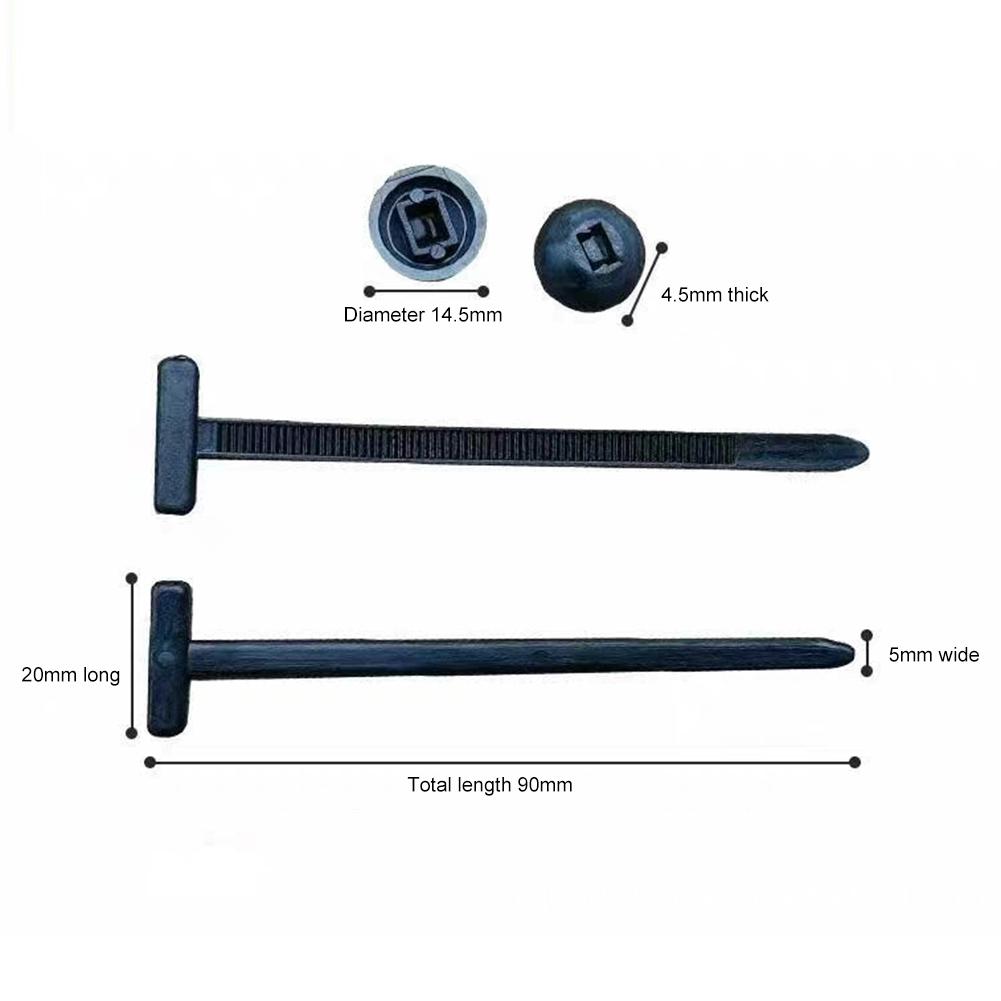 Nylon Universal Cable Tie Buckle with Pin & Button Design Plastic Cable Ties Fasteners Multipurpose for Car Daily Auto Fixing