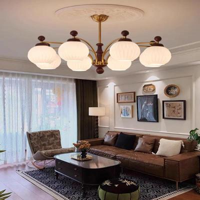 Used Retro Chandelier: High-End Walnut Design, 2026 Living Room Light