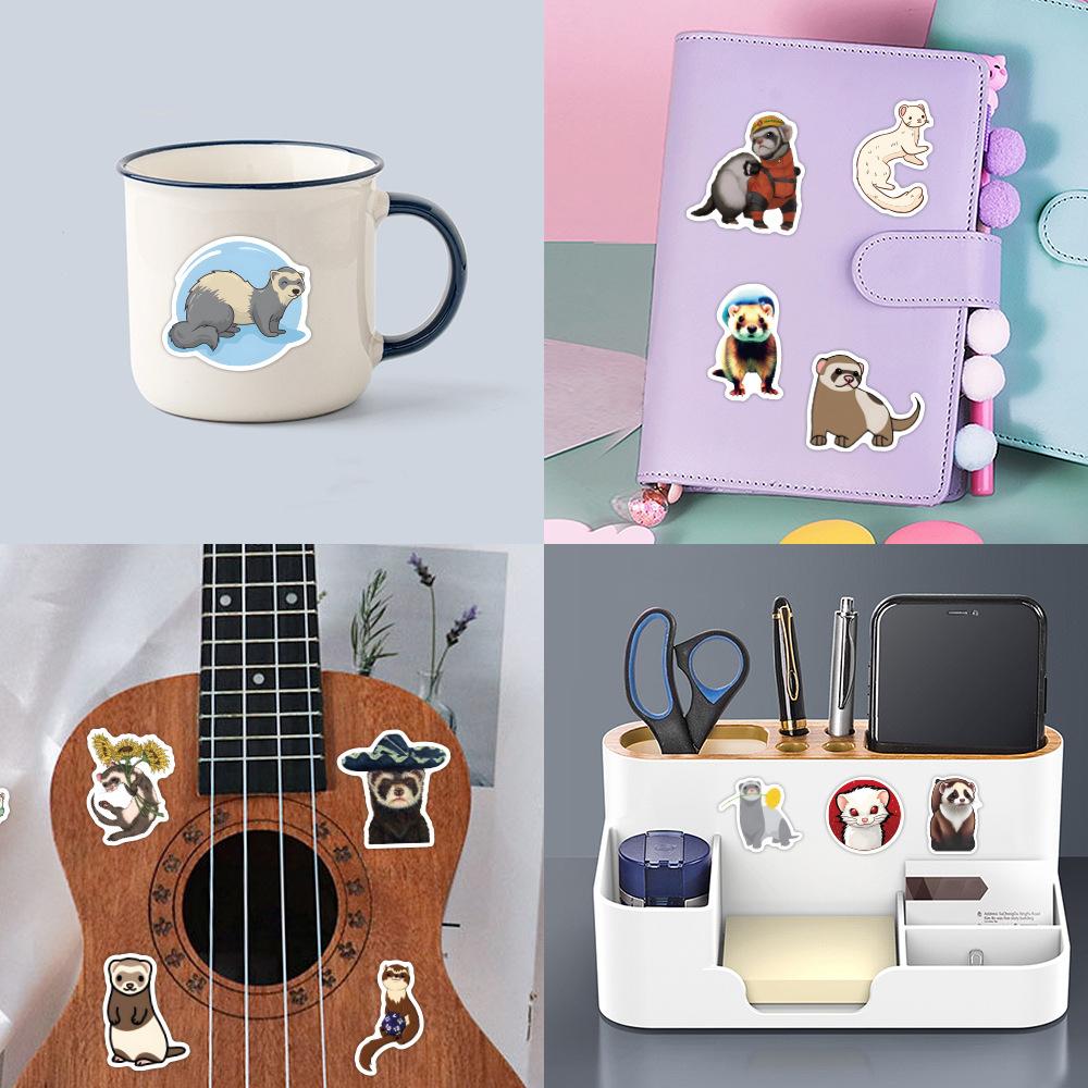 55 New Ferret Cartoon Stickers Decorate Washing Machine Suitcase Cup Mobile Phone Waterproof Stickers
