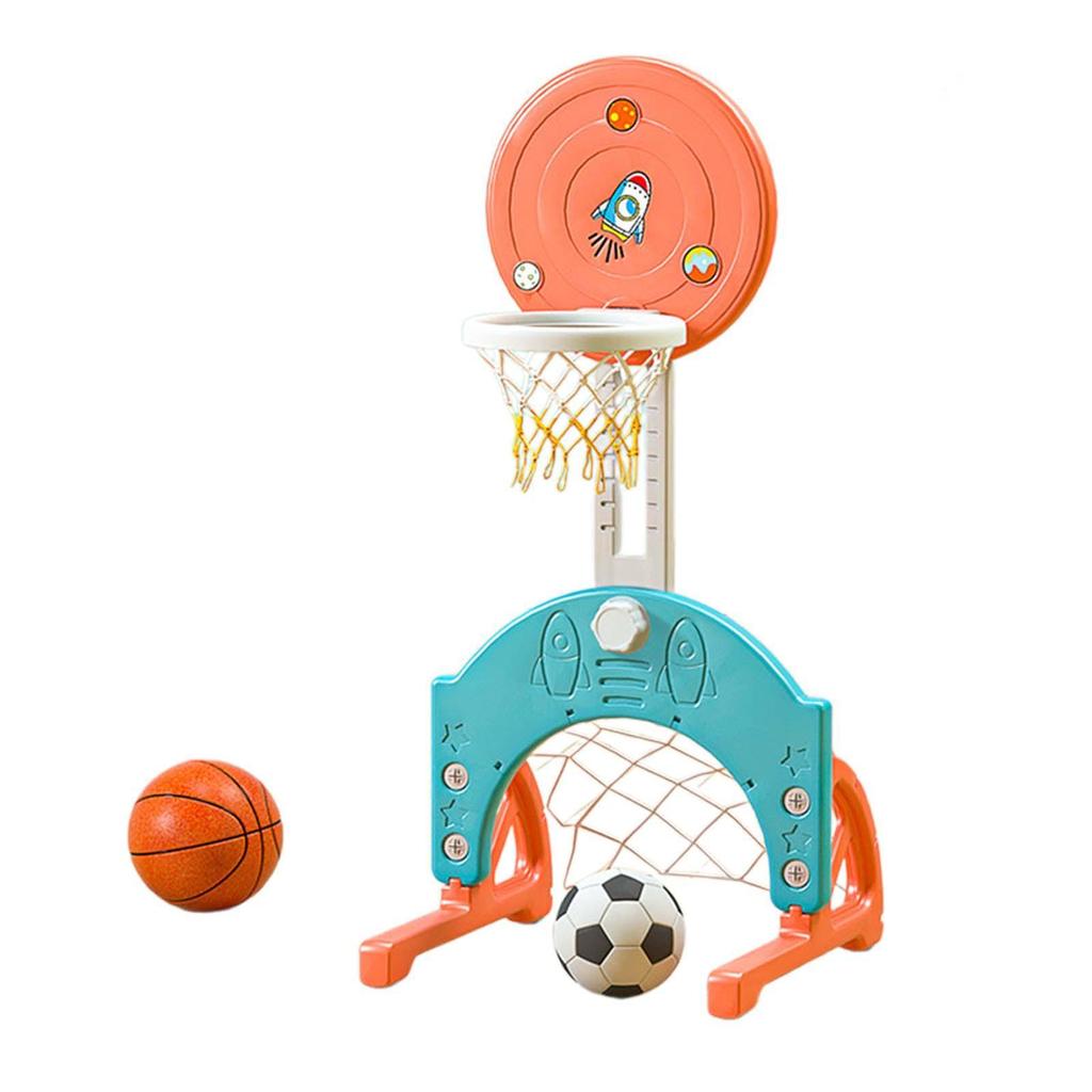 Adjustable Kids Basketball Hoop And Soccer Set for Active Play Indoors